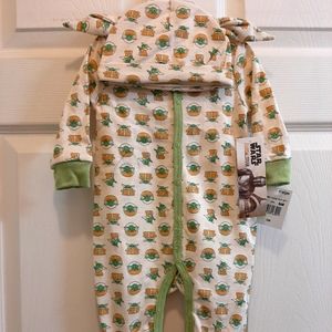 NWT Disney Baby Yoda Footie Pajamas